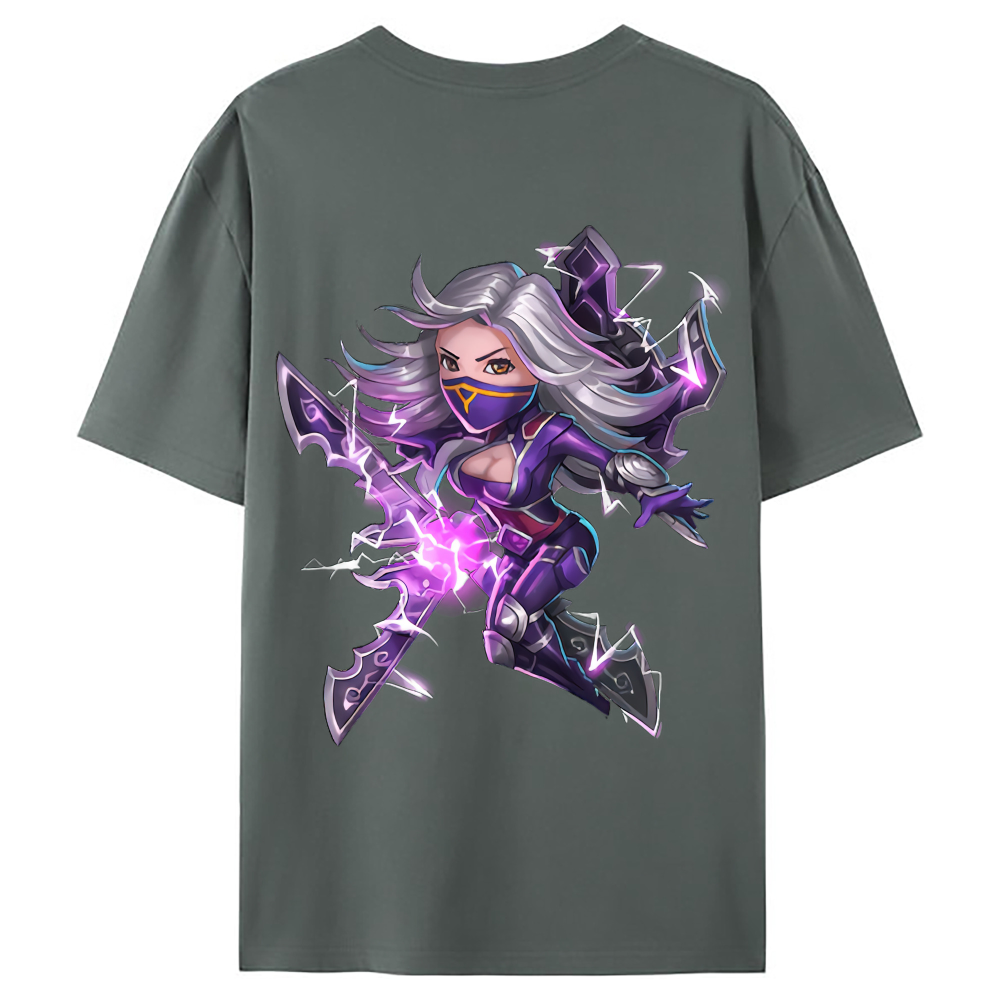 （画像用） リーグ・オブ・レジェンド League of Legends LOL 綿100％ メンズ半袖Tシャツ（バックプリント） 通気性